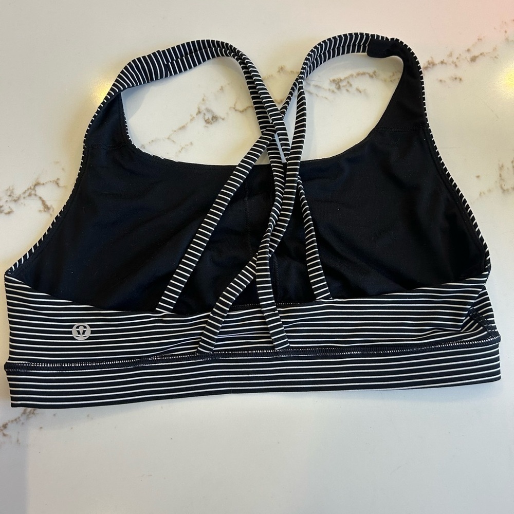 Lululemon black and white striped bra with gold skull - Picture 3 of 3